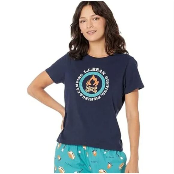 L.L. Bean Campfire S'mores Pajama Set Women's Sz M - Picture 2 of 5